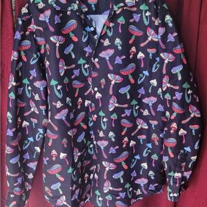 Spirit Men's Casual Button Down Shirt - Multicolor Mushroom Print